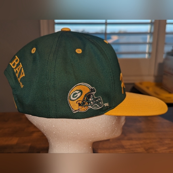 VINTAGE Logo 7 Green Bay Packers Football Snap Back Hat Cap NFL 90s Retro - Picture 2 of 6